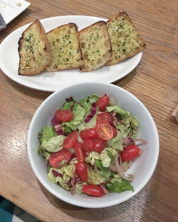 Vegan Cincinnati – Salad and Dairy-Free Garlic Bread From A Tavola Restaurant in Over-the-Rhine